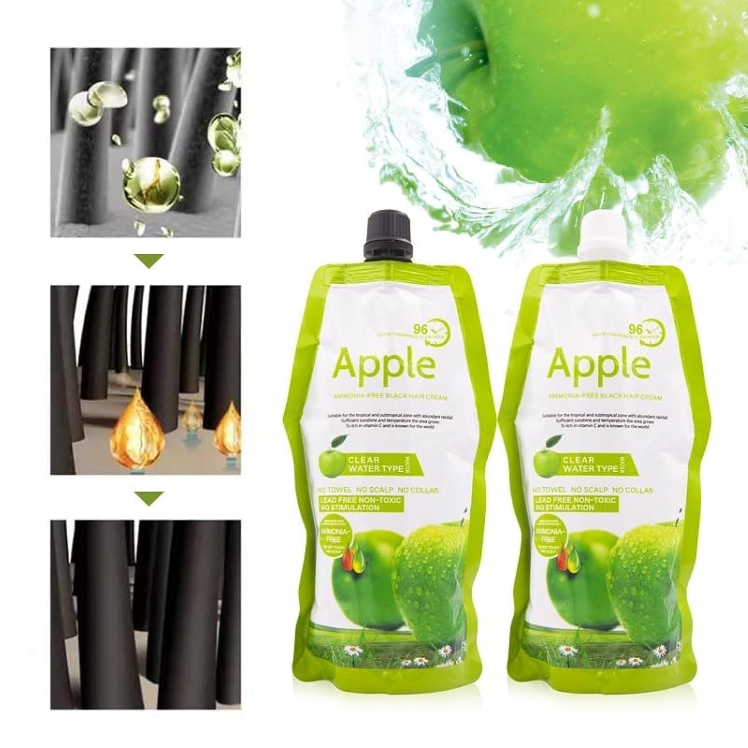 Apple Hair Color 500 Ml Ammonia – Natural-Looking Coverage With Nourishing Formula/Black/Brown