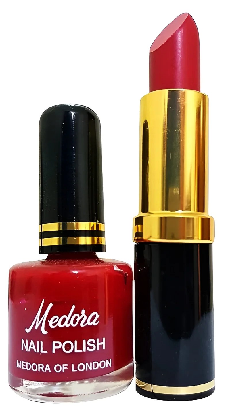 Medora 2 In 1 Lipstick & Nail Polish Combo – (Shade Red, Maroon)