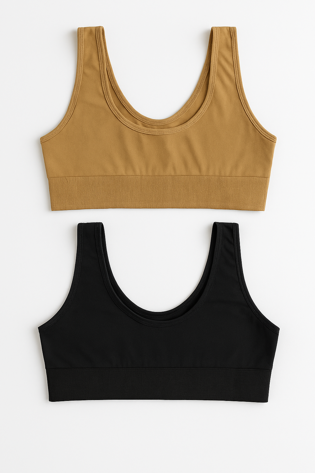 Women's Lycra Sports Bra Set – (Pack Of 2) Black & Skin Color