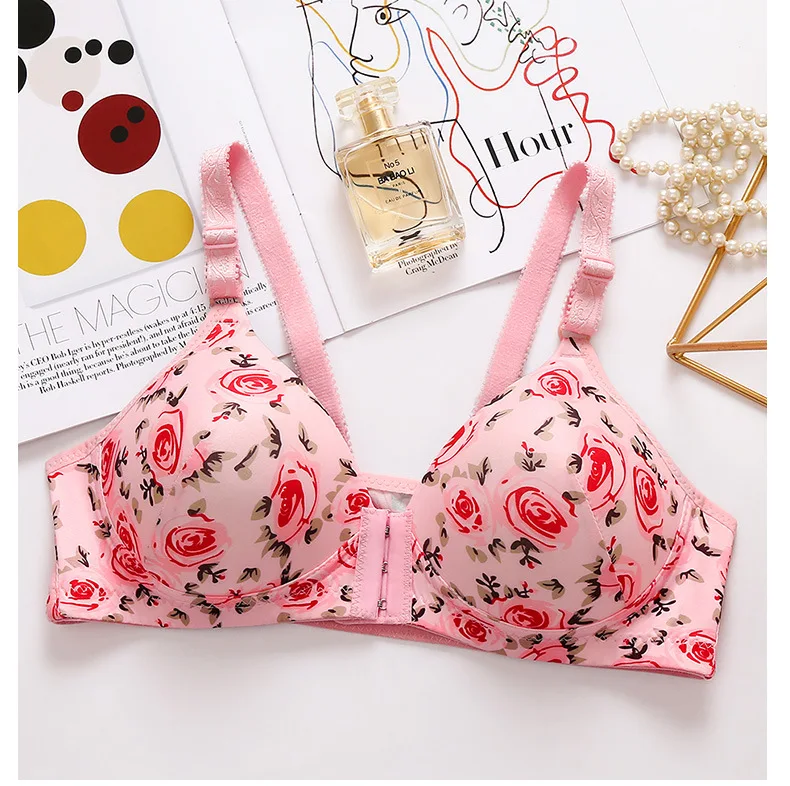 Printed Soft Cotton Padded Bra For Women | (Random Color) - 34-36-38-40