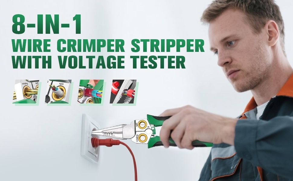 8-In-1 Wire Stripper & Voltage Tester – Multi-Purpose Electrical Tool For Professionals
