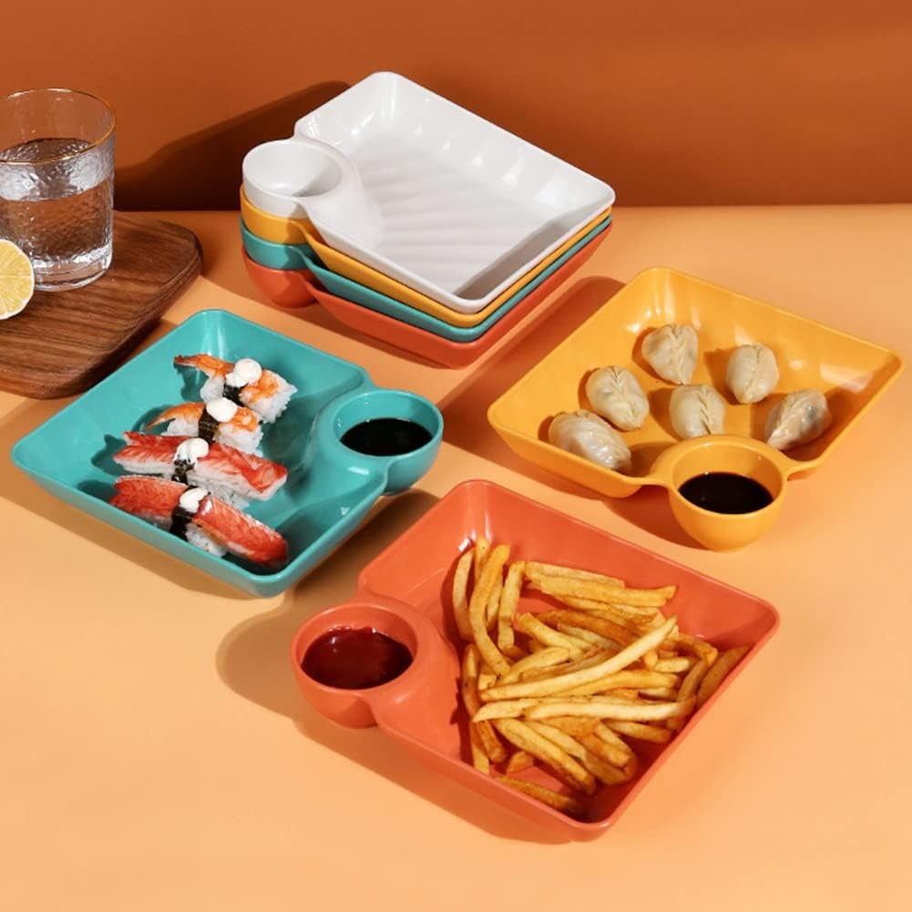 4-Piece Colorful Serving Platter Set – (Random Color)