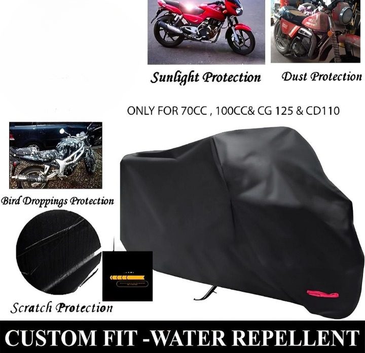 Bike Top Cover – Water & Scratch Proof Parachute – Fits CD70CC And 125CC Bikes (Random Color)