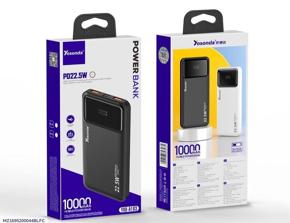 Fast Charging Power Bank - Portable 10,000mAh USB-C & USB-A - 1 Pc