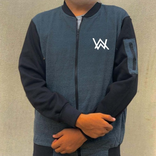 Printed Zipper Jacket For Men & Boys – Charcoal Grey