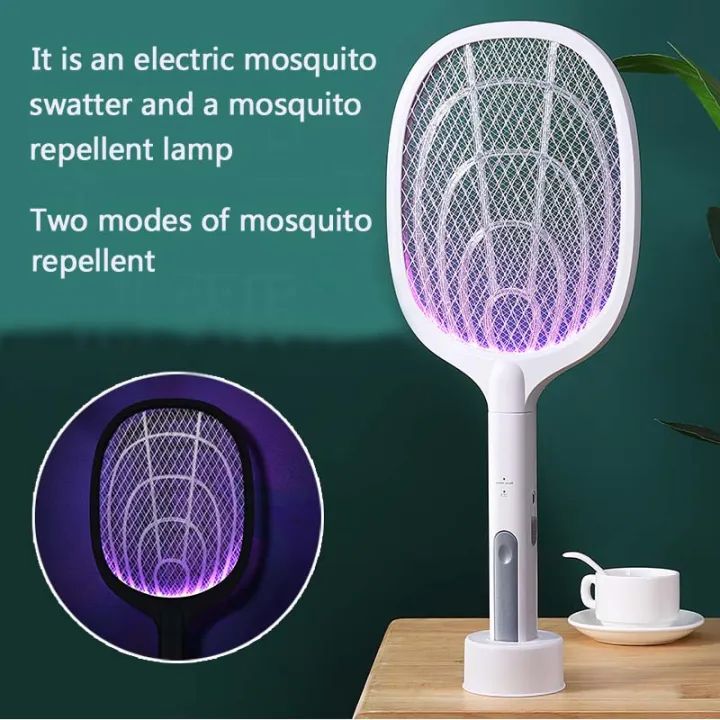 2 In 1 Rechargeable Electronic Mosquito Bat Racket Insect Killer Lamp