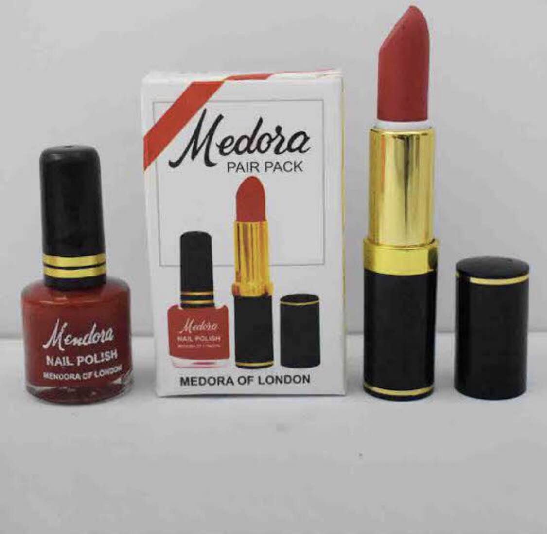 Medora 2 In 1 Lipstick & Nail Polish Combo – (Shade Red, Maroon)