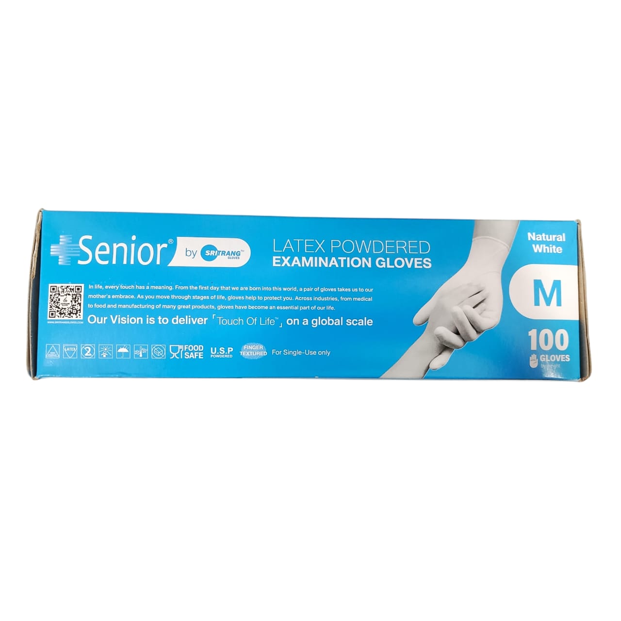 100 pcs Disposable Gloves Color White (Large)