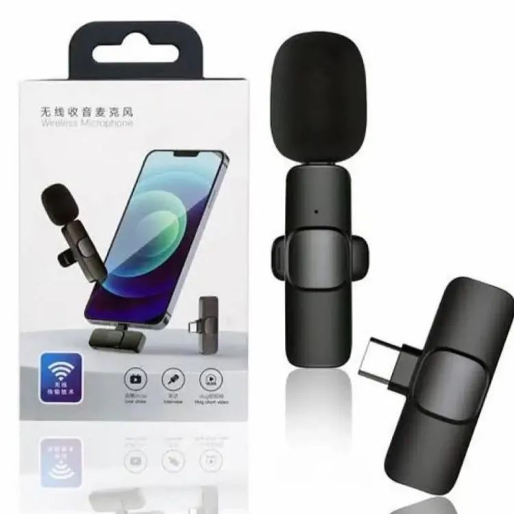 Wireless MIC K8 MICROPHONE for Vlogging Type C Android, IOS, 3.5mm Jack