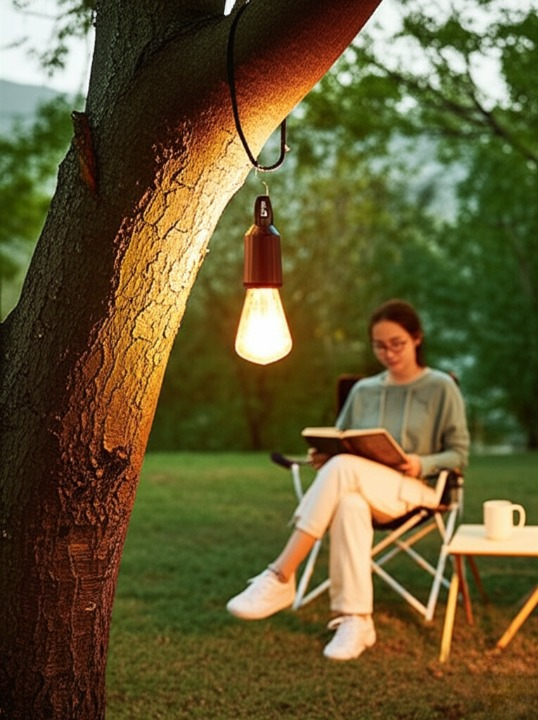 Camping Rechargeable LED Bulb With Type-C Charging Cable | Portable Hanging Light For Outdoor Adventures, Hiking, Emergency & Tent Lighting | Long-Lasting Battery, Bright Illumination & Compact Design