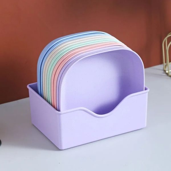 Square Plastic Dinner Plate Set Set Of 10 Pcs Colorful