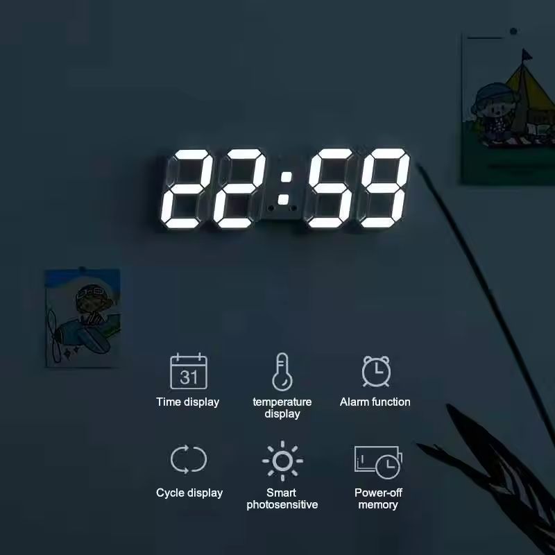 3D LED Digital Alarm Wall /Table Clock