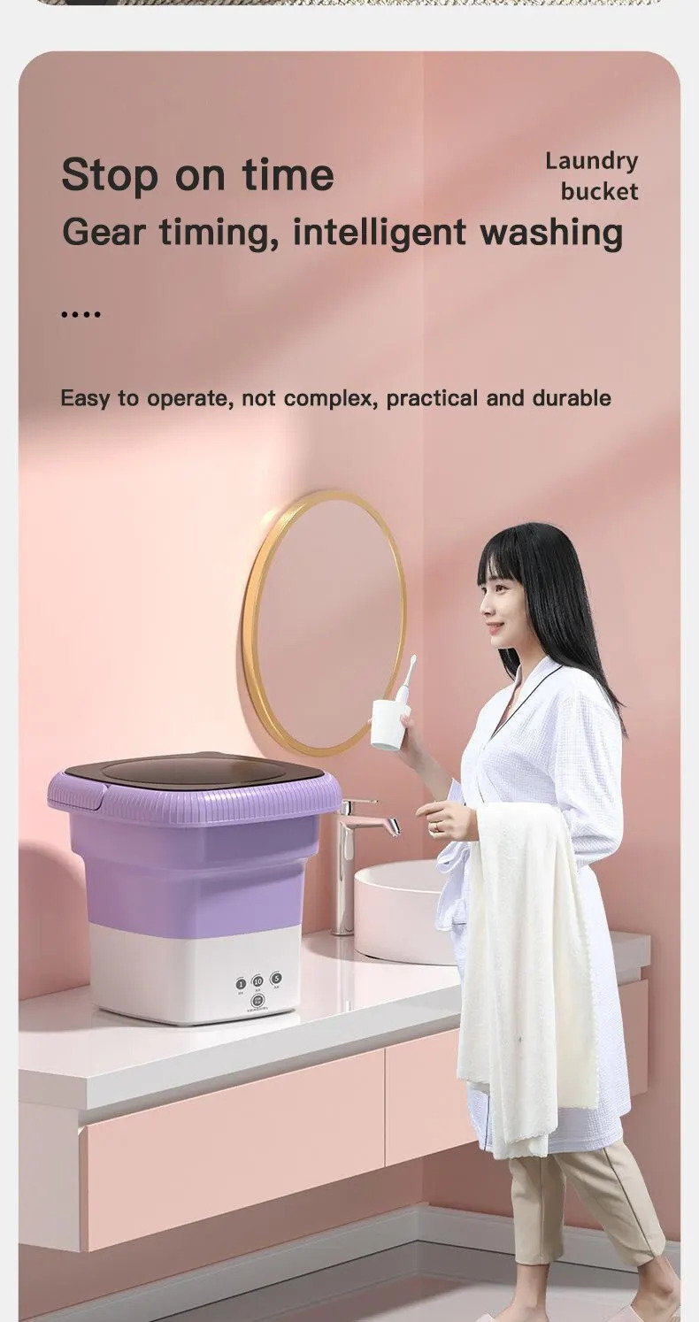 Portable Mini Folding Washing Machine Portable Mini Laundry Machine For Clothes Multi Color