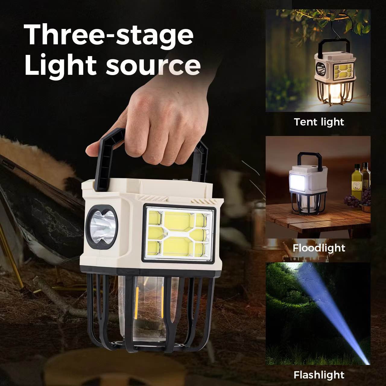 Solar Powered Hanging Camping Light – Dual Charging LED Lantern