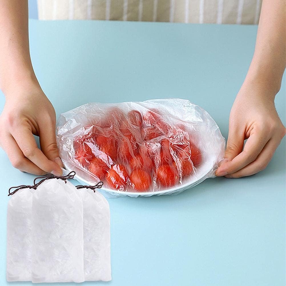 100pcs Disposable Flexible Transparent Plastic Food Storage Bags