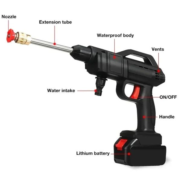 Portable Powerful High Pressure Wireless Car Wash Water Jet Foam Gun