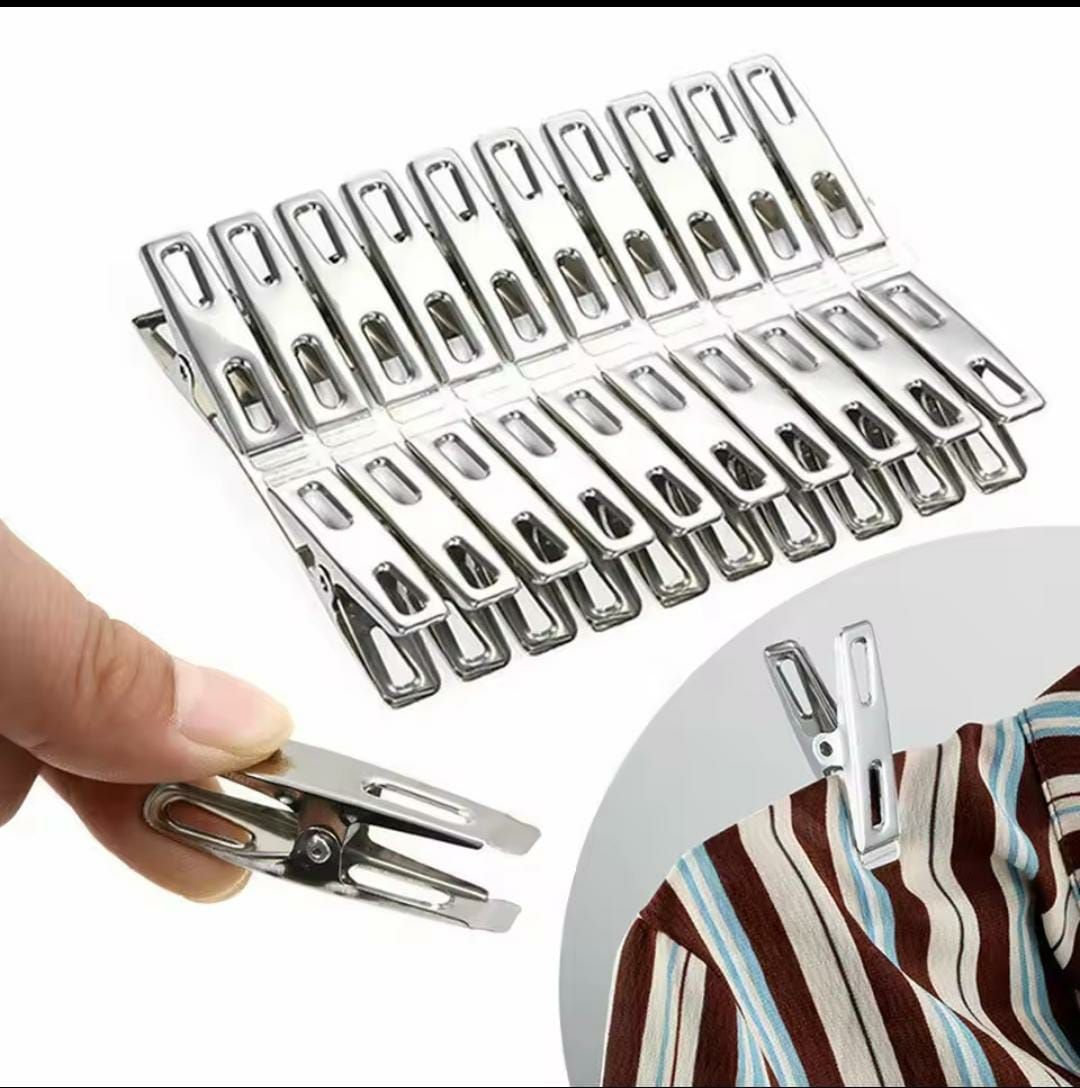 Pack Of 20 Stainless Steel Clothes Clips