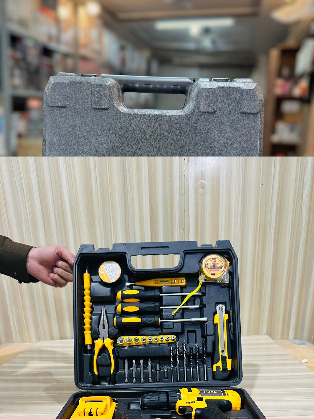 Double Battery Dunlandi 24V Rechargeable Drill Machine Tools Box Set