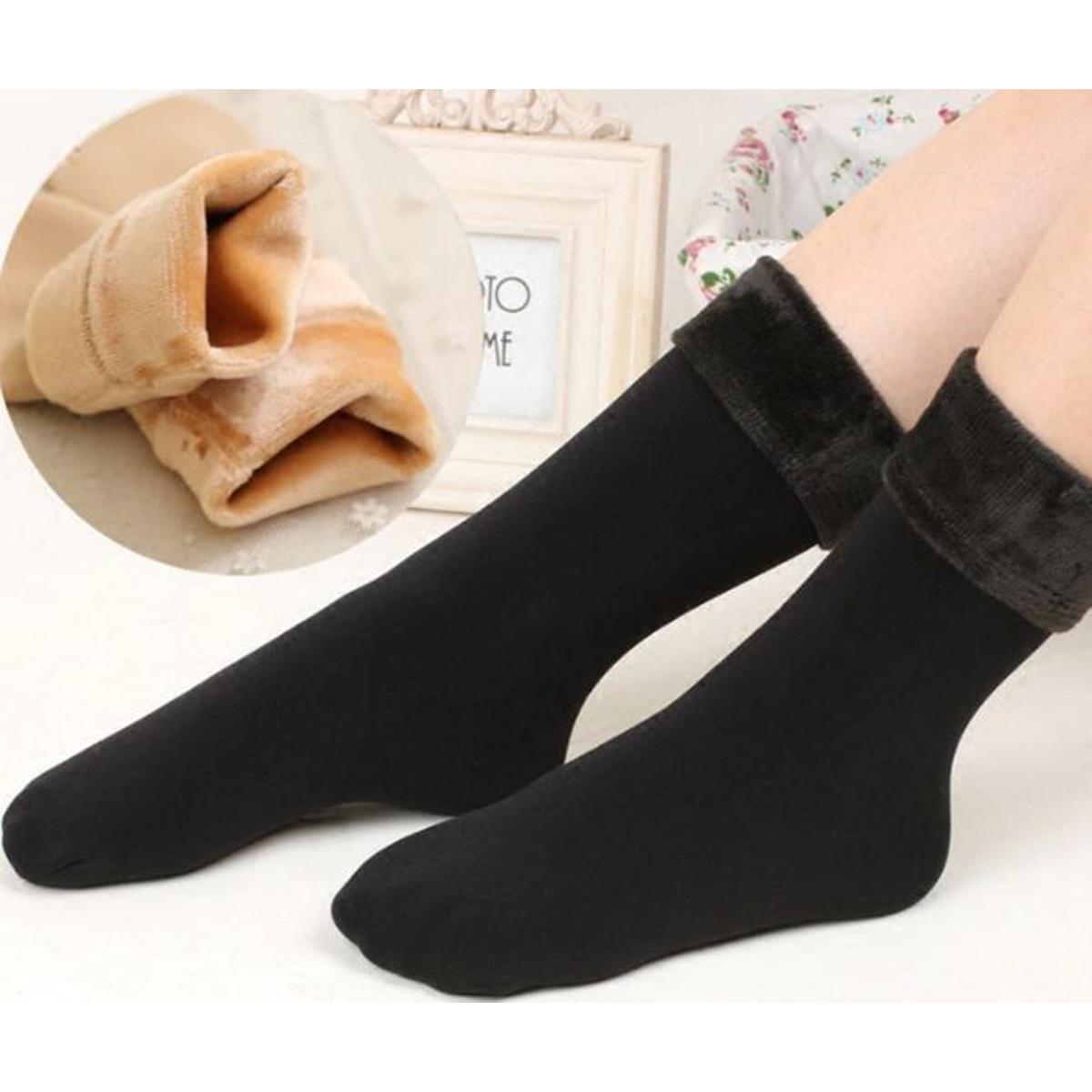 Women’s Woolen Quarter Socks – Pack Of 2 , Soft & Warm Winter Wear, Black & Skin Colors (1 Pair)