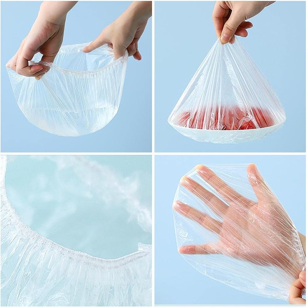 100pcs Disposable Flexible Transparent Plastic Food Storage Bags