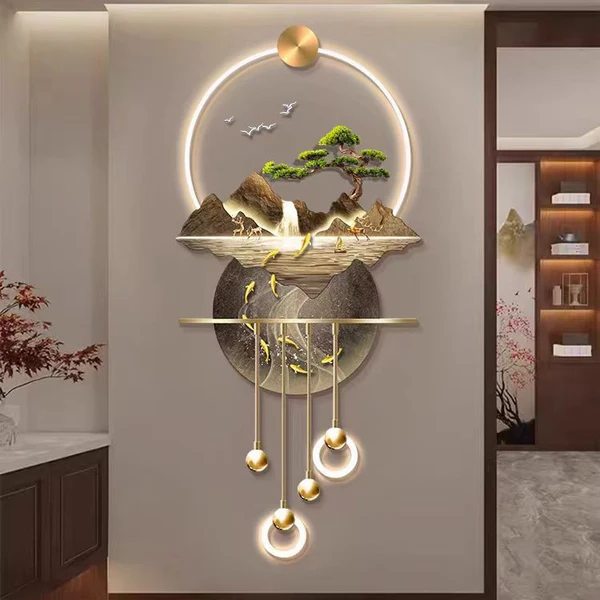 Modern Crystal Wall Art For Wall Decor With LED Light [ 52 x 24 Inches ]