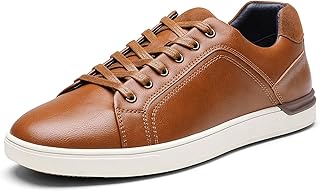 Men's Casual Brown Leather Sneakers