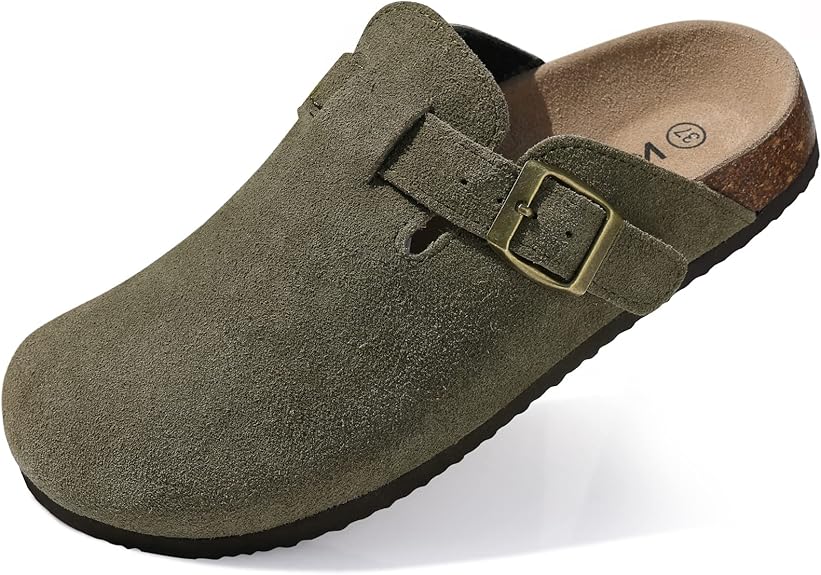 Suede Buckle Clog