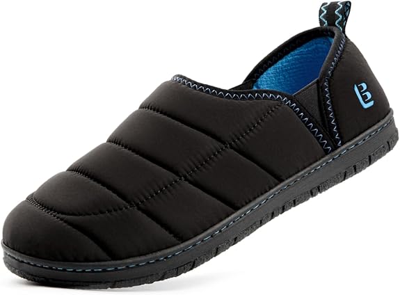 Black Quilted Indoor Slipper