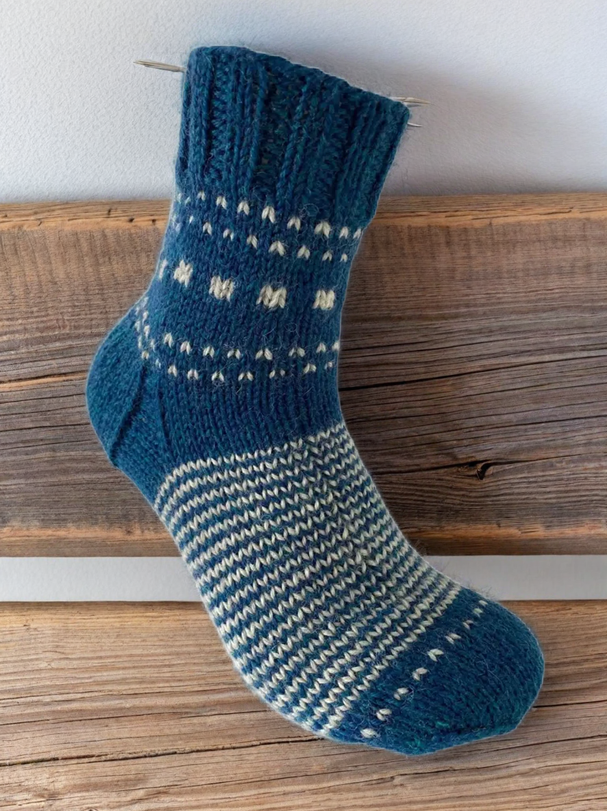 Hand Knit Women Wool Socks Beta