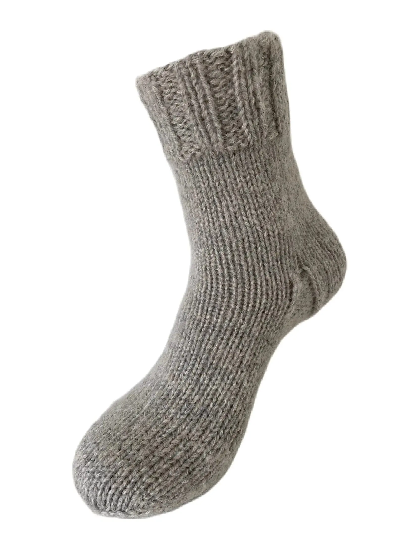 Hand Knit Women Wool Socks Gray Simple