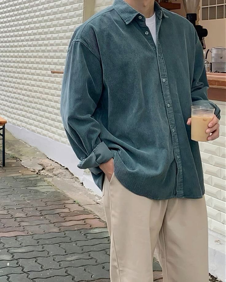 Casual Corduroy Shirt for Men