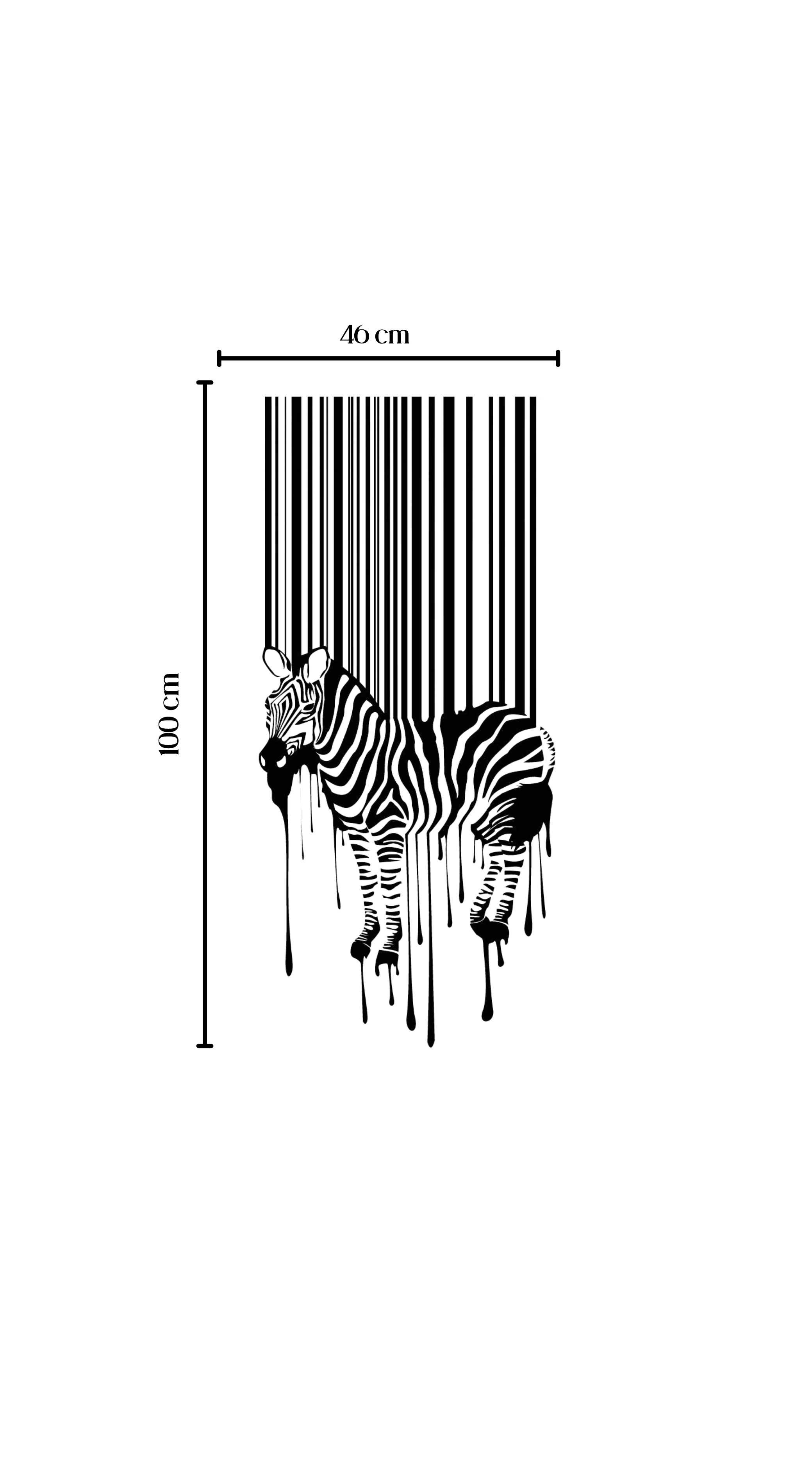 Dripping Barcode Zebra Wall Decal