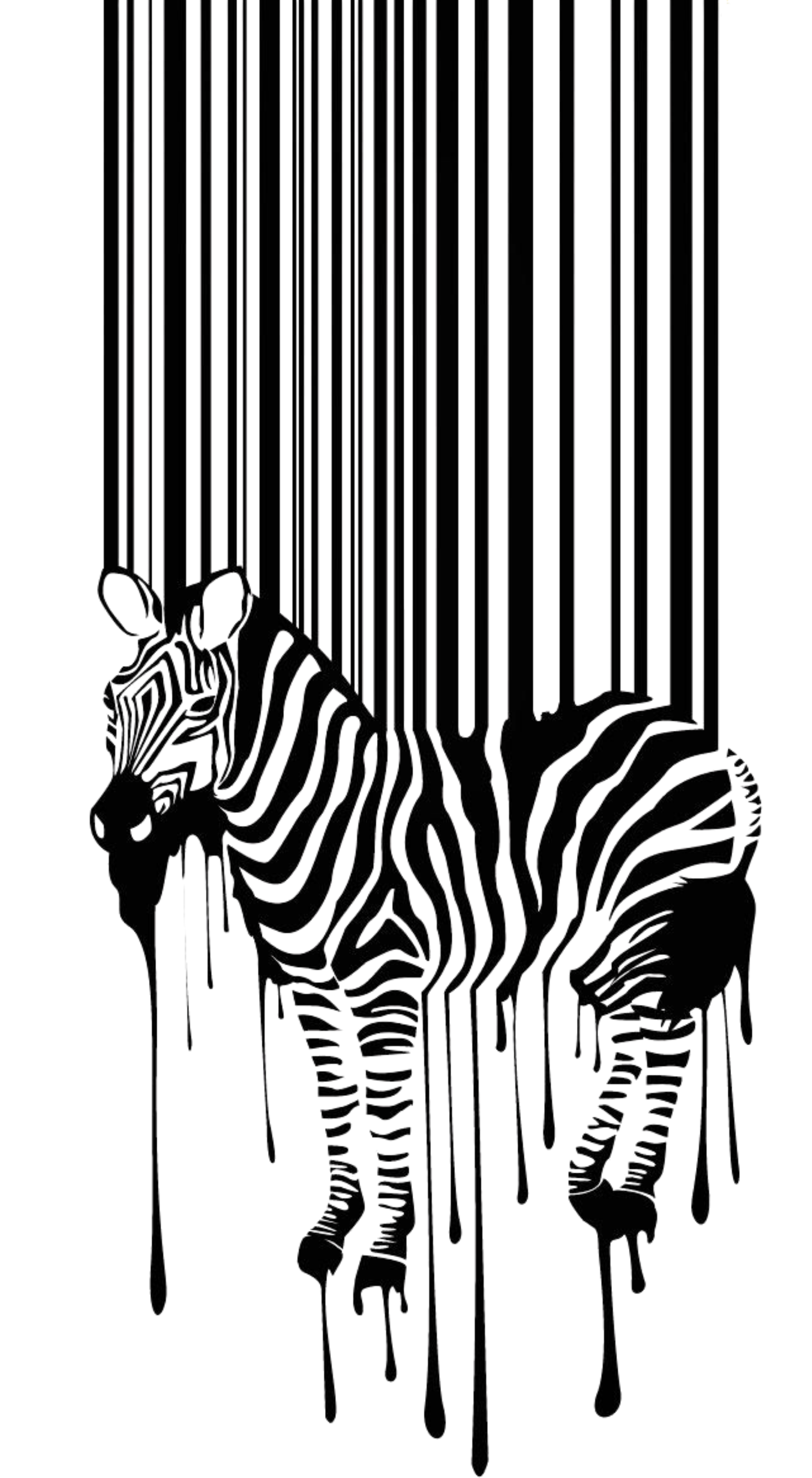Dripping Barcode Zebra Wall Decal