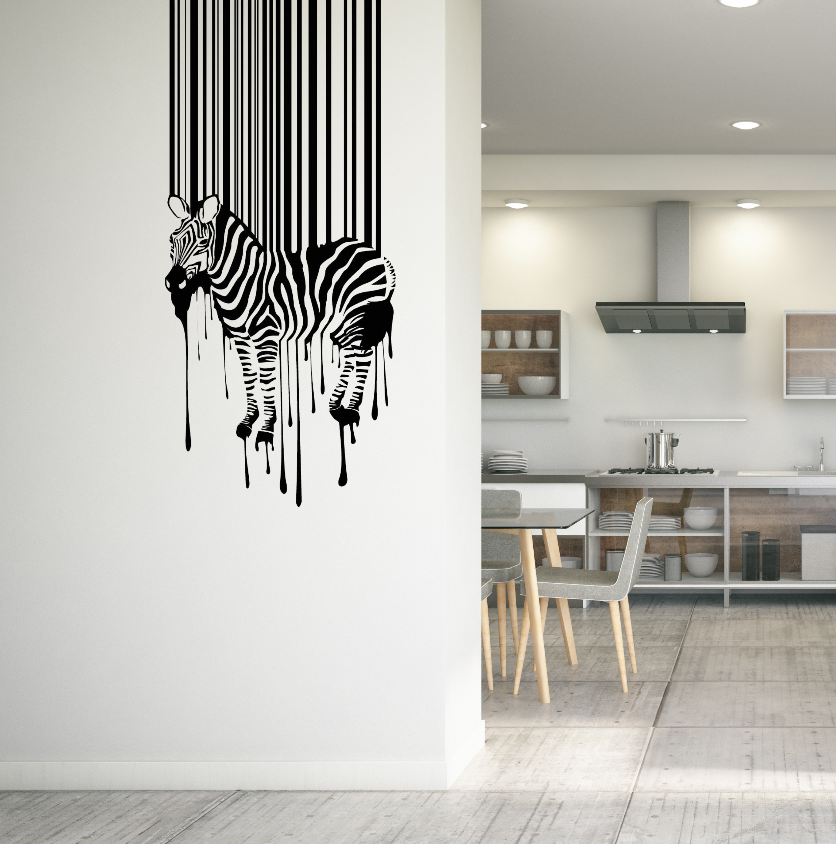 Dripping Barcode Zebra Wall Decal