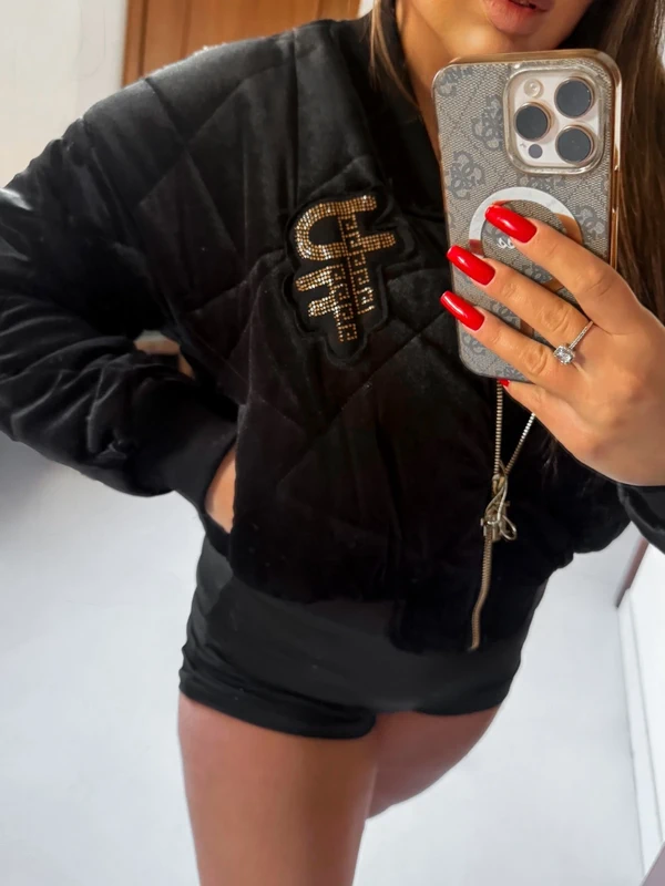 Werlurowa bomberka Paparazzi fashion z wzorem kamienie