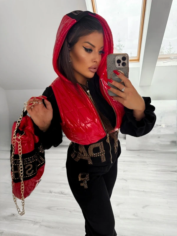 Modny komplet kamizelka, dres, torba Paparazzi Fashion