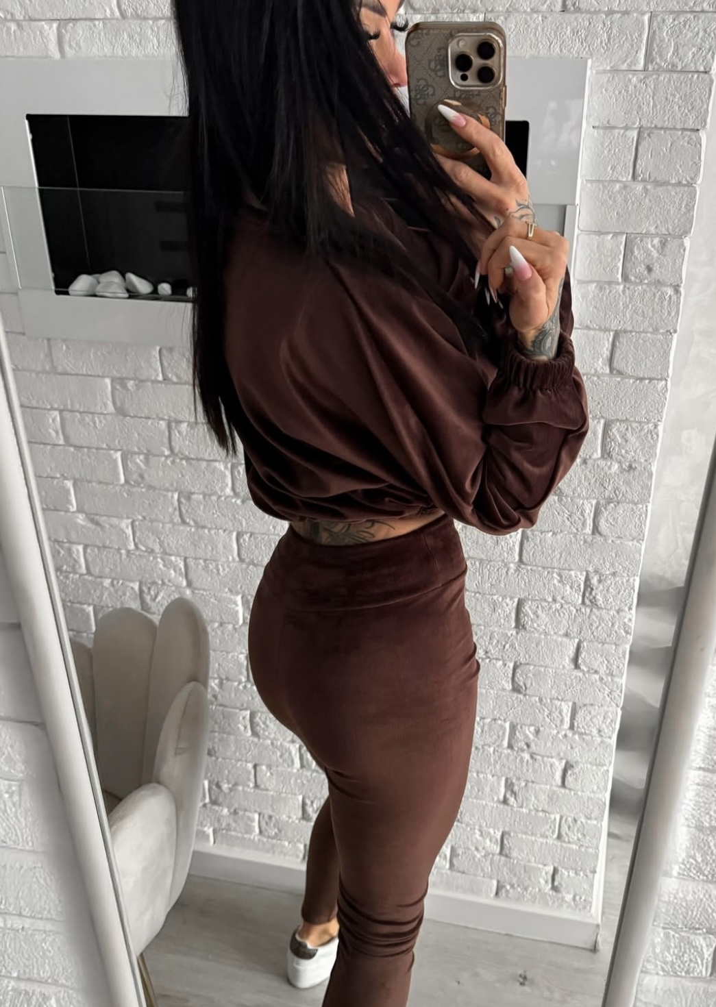 Brązowy komplet damski