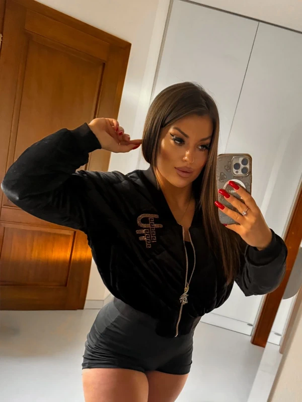 Werlurowa bomberka Paparazzi fashion z wzorem kamienie