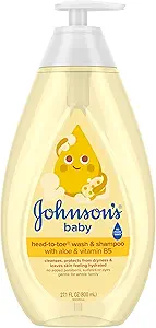 Johnson's Head-to-Toe Gentle Tear-Free Baby & Newborn Wash & Shampoo, Sulfate-, Paraben- Phthalate- & Dye-Free, Hypoallergenic Wash for Sensitive Skin & Hair, 27.1 fl. Oz