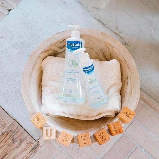 Mustela Baby Cleansing Water - No-Rinse Micellar Water - with Natural Avocado & Aloe Vera - for Baby's Face, Body & Diaper - 1 or 2-Pack - Various Sizes