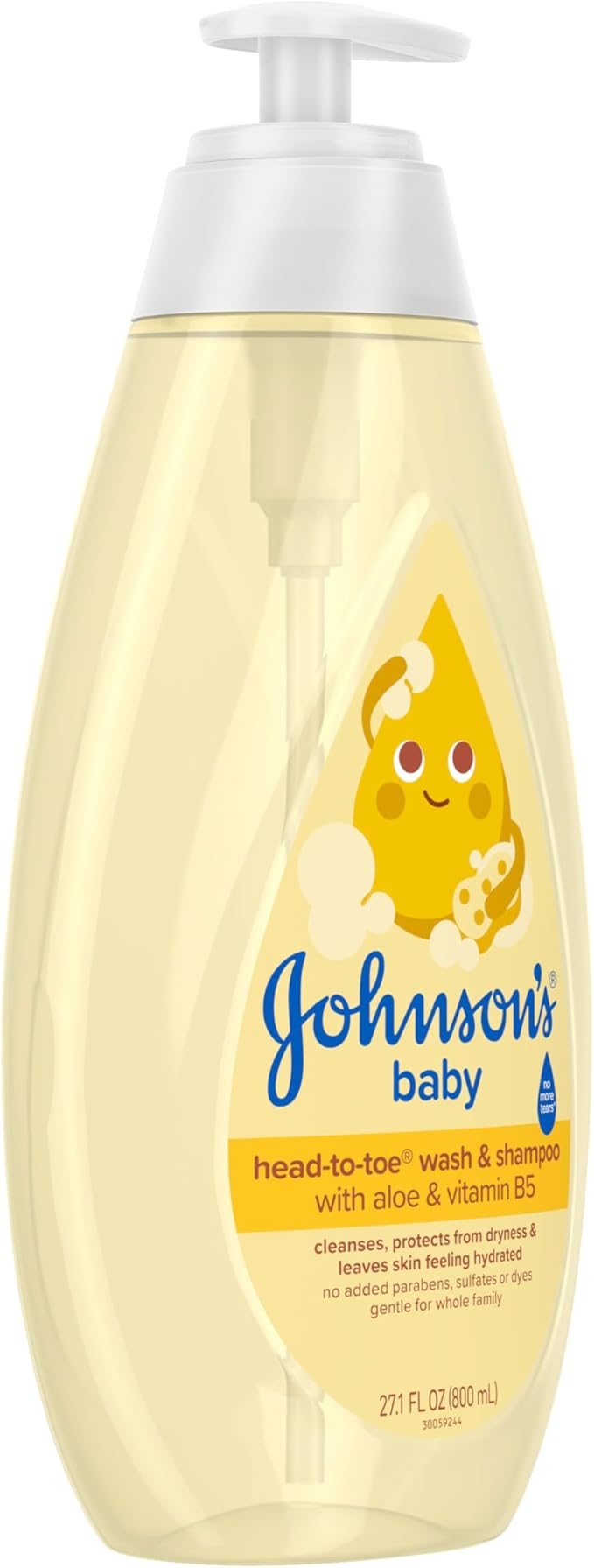Johnson's Head-to-Toe Gentle Tear-Free Baby & Newborn Wash & Shampoo, Sulfate-, Paraben- Phthalate- & Dye-Free, Hypoallergenic Wash for Sensitive Skin & Hair, 27.1 fl. Oz