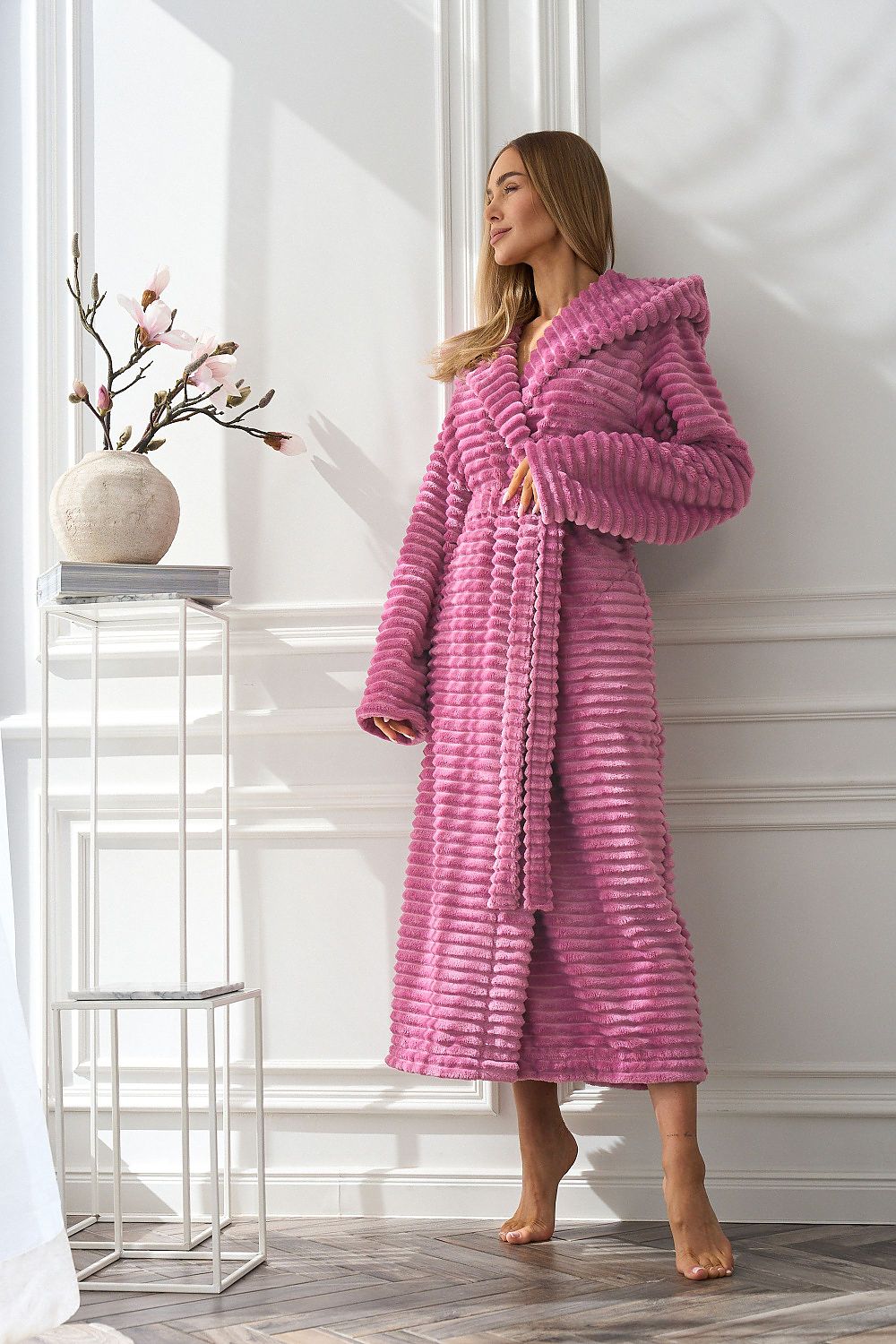 Plush Hooded Bathrobe