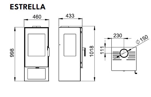 Malkinė krosnelė Bronpi Estrella 8 kW *