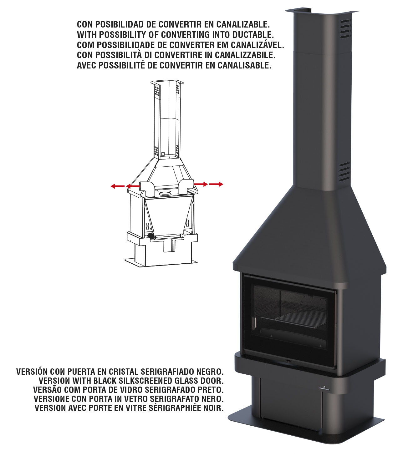 Malkinis židinys Bronpi Lisboa 11 kW