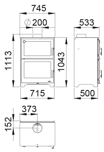 Malkinė krosnelė su orkaite Bronpi Murano  14 kW