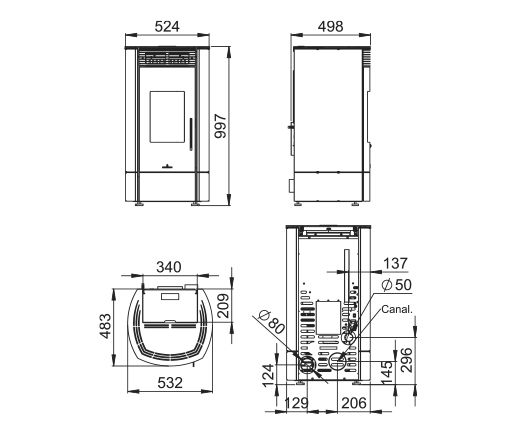 Granulinė krosnelė Bronpi Trebol 9 kW