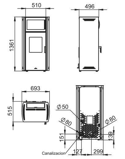 Granulinė krosnelė su orkaite Bronpi Noa Horno 11 kW