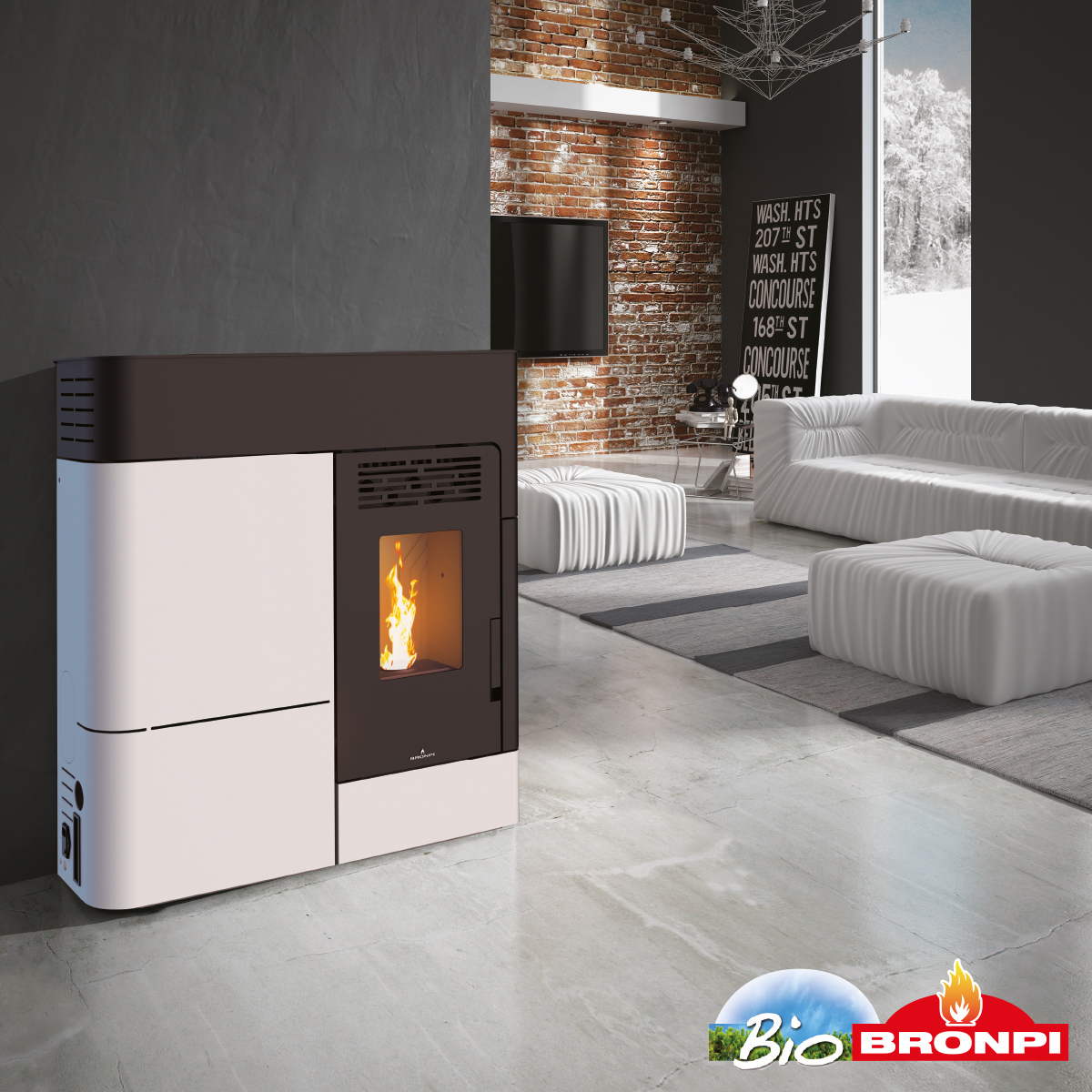 Bronpi Clara granulinė krosnelė su vandens kontūru 15 kW