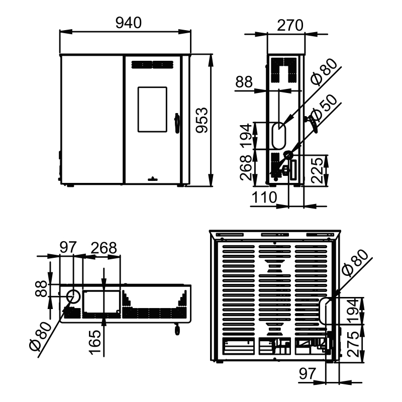 Granulinė krosnelė Bronpi Lupe 9 kW