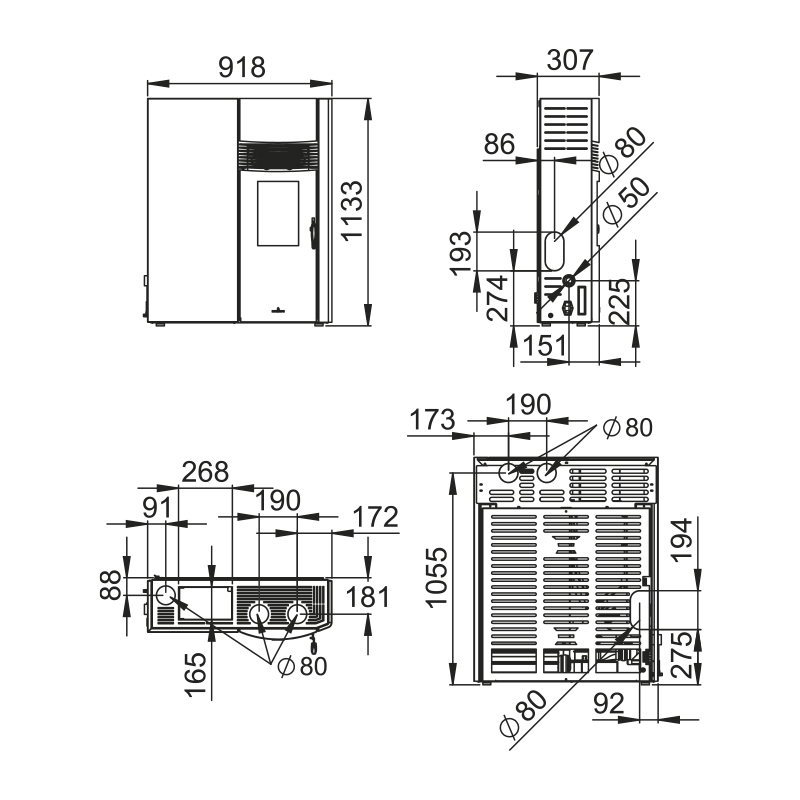 Granulinė krosnelė Bronpi Adry 11 kW